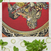 [300] Hokusai - Shoki Riding Shishi Lion Theedoek (Gevouwen)