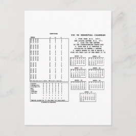 300 jaar permanente kalender (dag van de week) briefkaart