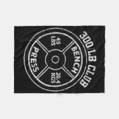 300 Lbs Pound Bench Press Club Gym Weightlifting P Fleece Deken (Voorkant (Horizontaal))
