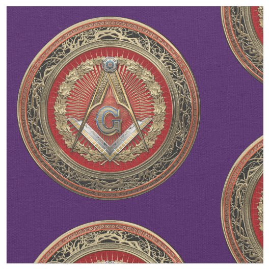 [300] Master Mason - Gold Square & Compass Stof (Close Up)