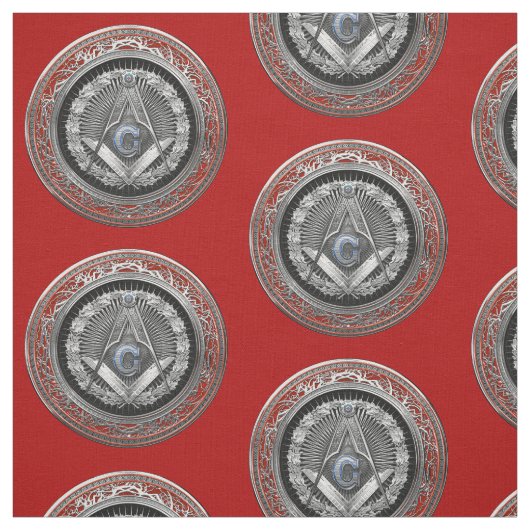 [300] Master Mason - Silver Square & Compass Stof (Swatch)