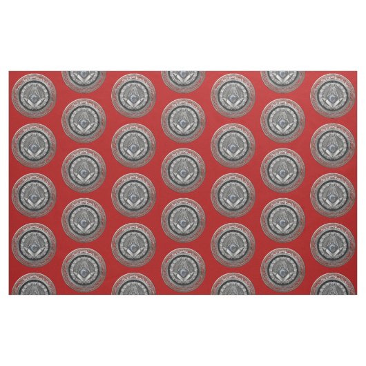 [300] Master Mason - Silver Square & Compass Stof (Fat Quarter)