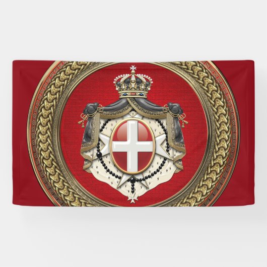 [300] Orde van Malta - Mom-wapenschild Spandoek (Horizontaal)