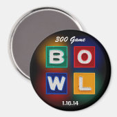 300 Perfect Game B O W L Magneet (Voorkant / Achterkant)