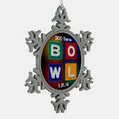 300 Perfect Game Bowling, Retrodesign, Tin Sneeuwvlok Ornament (Links)