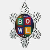 300 Perfect Game Bowling, Retrodesign, Tin Sneeuwvlok Ornament (Rechts)