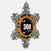 300 Perfecte gamecomover, zwart en Oranje Tin Sneeuwvlok Ornament (Links)