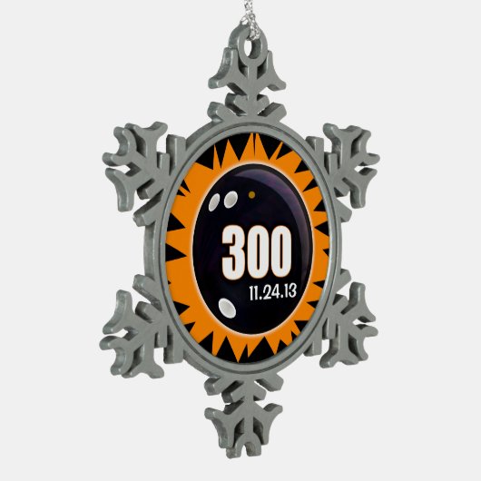 300 Perfecte gamecomover, zwart en Oranje Tin Sneeuwvlok Ornament (Links)