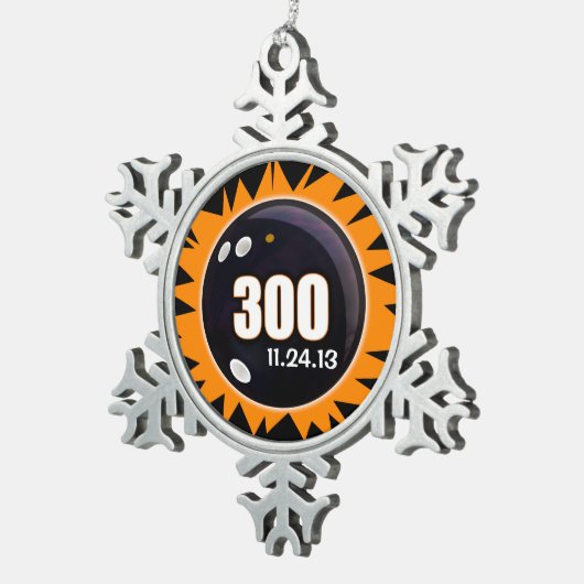 300 Perfecte gamecomover, zwart en Oranje Tin Sneeuwvlok Ornament (Rechts)