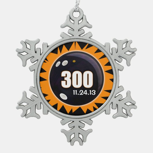 300 Perfecte gamecomover, zwart en Oranje Tin Sneeuwvlok Ornament (Voorkant)