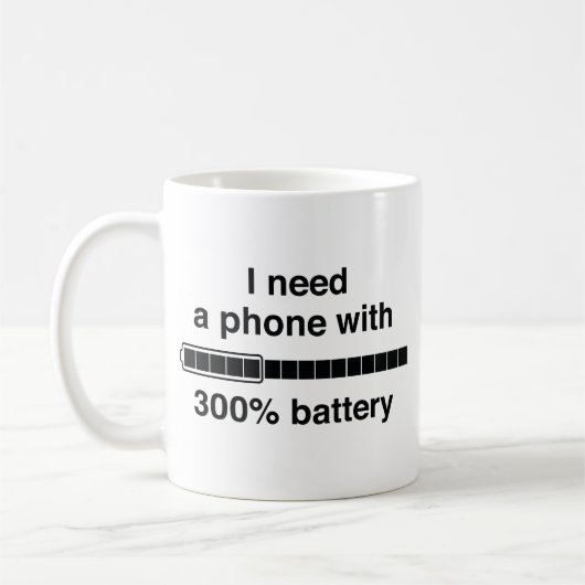 300 procent batterij koffiemok (Links)