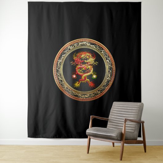 [300] Rode en gele dragons Wandkleed (In situ)