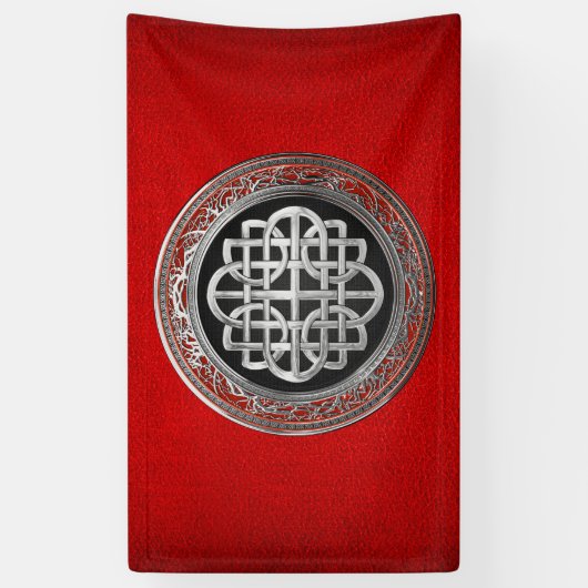 [300] Sacred Celtic Silver Knot Cross Spandoek (Verticaal)
