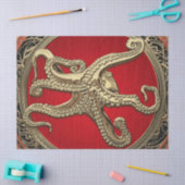 [300] Sacred Gold Octopus in Defensief Posture Tissuepapier (Craft)