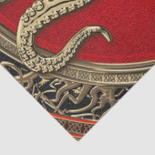 [300] Sacred Gold Octopus in Defensief Posture Tissuepapier (Detail)