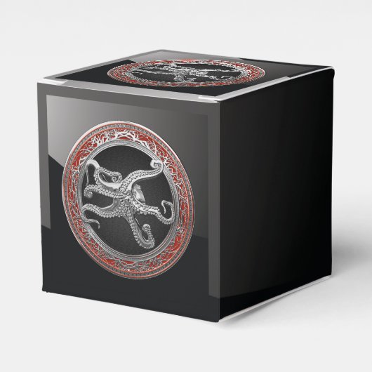 [300] Sacred Silver Octopus in Defensief Posture Bedankdoosjes (Voorkant Zijde)
