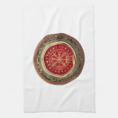 [300] Vegvisir - Viking Gold Magic Runass Theedoek (Verticaal)