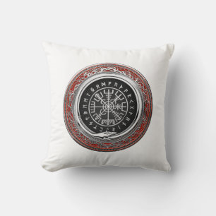 [300] Vegvisir - Viking Silver Magic Runass Kussen