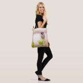 3037-Kolibrie Zittend op een blad Tote Bag (Op model)