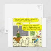 303 cartoon wiskunde metrieke systemen briefkaart (Voorkant / Achterkant)