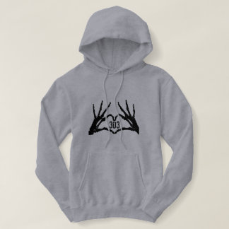 303 Schedel Hart Handen LOGO Hoodie