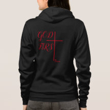 303 W "GOD FIRST" CROSS Black ZIP-UP genoemd