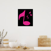 3046450GIRLY PINK MUZIEKNOTEN SYMBOLS FUN PARTY DA POSTER (Keuken)
