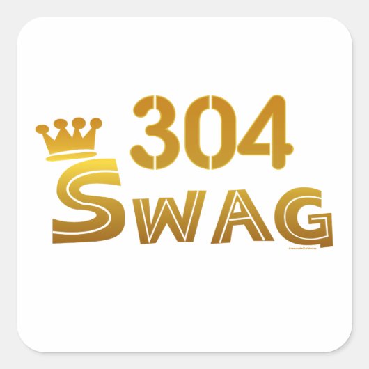 304 West Virginia Swag Vierkante Sticker (Voorkant)