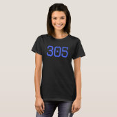 305 Area Code for Florida Miami South Beach 305 T-shirt (Voorkant volledig)