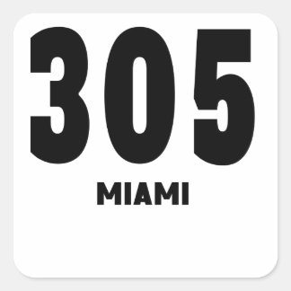 305 Miami Vierkante Sticker
