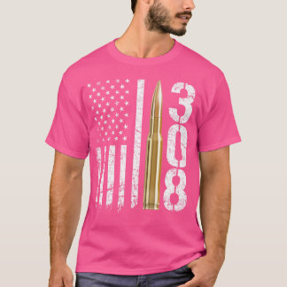 308 Pistool munitiekogel 308 kaliber geweer USA Fl T-shirt