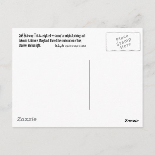 308 Stairway Briefkaart (Achterkant)