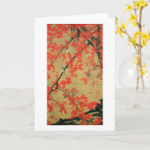 30. 紅葉小禽図, 若冲 Esdoorn & Kleine Vogels, Jakuchū Kaart (Gele Bloem)