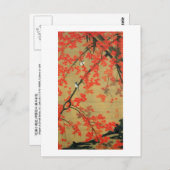 30. 紅 葉 図, 若 小 Maple & Small Birds, Jakuchu Briefkaart (Voorkant / Achterkant)