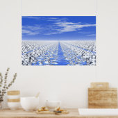 #30-01 Cyaan IJspad: Meditatief sneeuwveld Poster (Keuken)