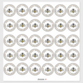 30 2-inch Vinyl Honing Stickers Yellow Bee (Vel)