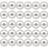 30 2-inch Vinyl Honing Stickers Yellow Bee (Voorkant)