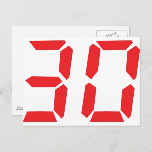 30 30 uur digitale alarmklok briefkaart (Voorkant / Achterkant)