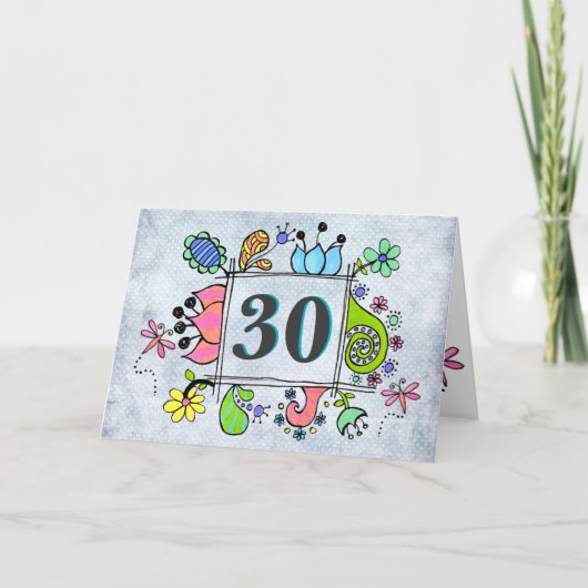 30 30ste verjaardag Jubileum op maat gedrukt Kaart (Voorkant)