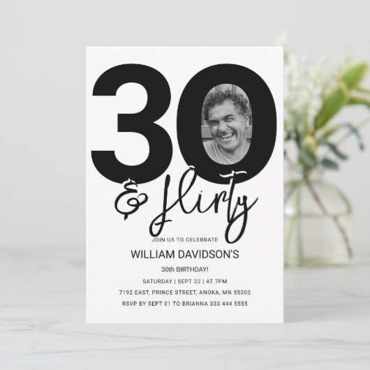 30 & 30th Birthday Invitation Kaart (Staand voorkant)