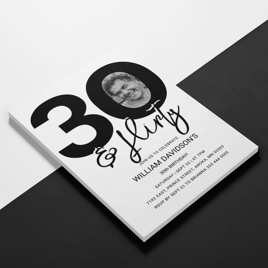 30 & 30th Birthday Invitation Kaart