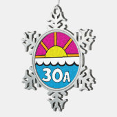 30 A Florida Route 30A Emerald Coast Seaside, Alys Tin Sneeuwvlok Ornament (Rechts)