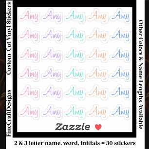 30 Aangepaste Moderne Korte Naam Initiaal Letters  Sticker