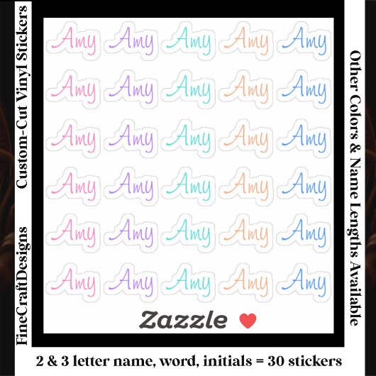 30 Aangepaste Moderne Korte Naam Initiaal Letters Sticker