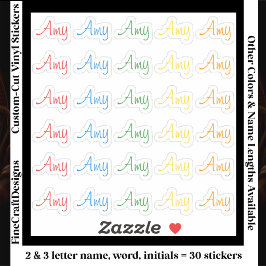 30 Aangepaste Moderne Korte Naam Woord Beginletter Sticker
