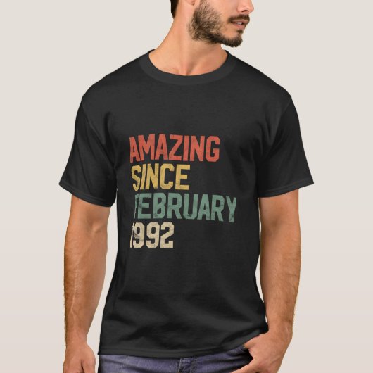 30 Amazing Since February 1992 T-shirt (Voorkant)