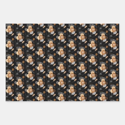 30 Amazing Years Animal Print Birthday ballonnen Inpakpapier Vel (Voorkant 3)