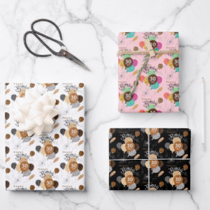 30 Amazing Years Animal Print Birthday ballonnen Inpakpapier Vel