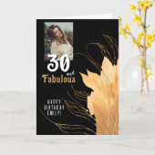 30 and Fabulous Gold Foliage 30e verjaardag foto Kaart (Gele Bloem)