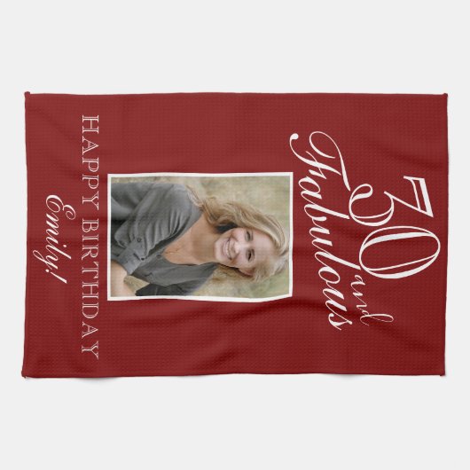 30 and Fabulous Personalized Birthday Theedoek (Horizontaal)